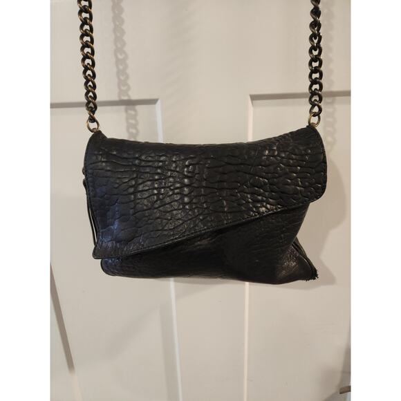 Maxon Collection Black ITALIAN NAPPA LEATHER Crossbody w Strap bag purse - Picture 4 of 12